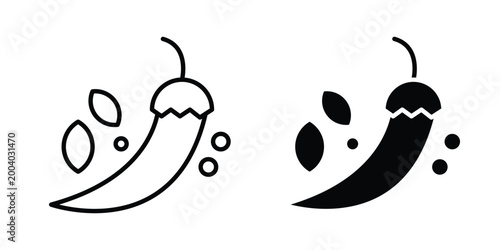 Spices icon vector editable stroke. logo symbol illustration.