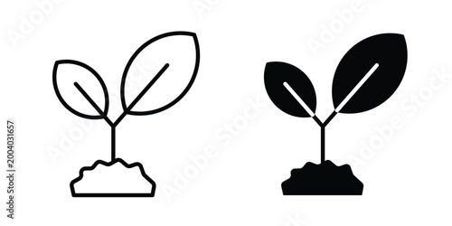 Sprout icon vector editable stroke. logo symbol illustration.