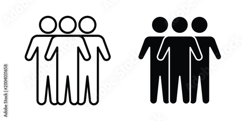 staff icon vector editable stroke. logo symbol illustration.