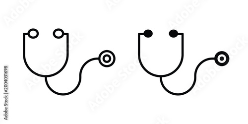 Stethoscope icon vector editable stroke. logo symbol illustration.