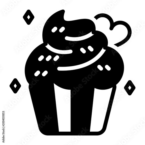 cupcake icon, glyph icon style