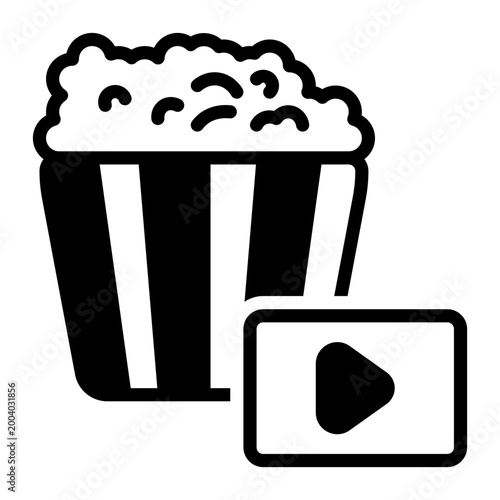 popcorn icon, glyph icon style
