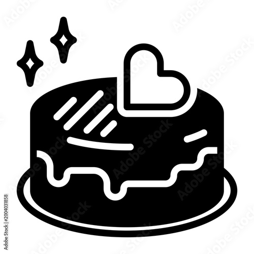 cake icon, glyph icon style