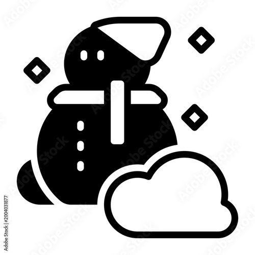 snowman icon, glyph icon style