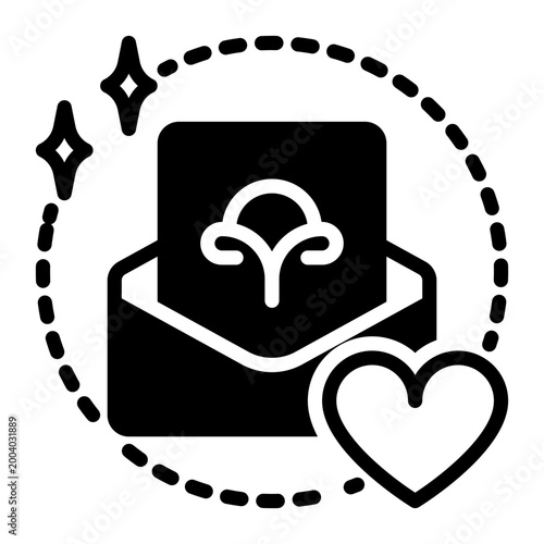 party invitation icon, glyph icon style