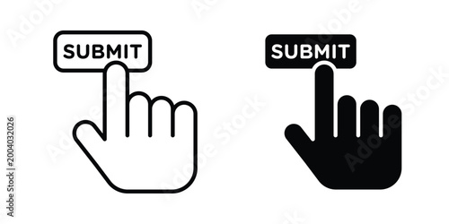 Submit button icon vector editable stroke. logo symbol illustration.