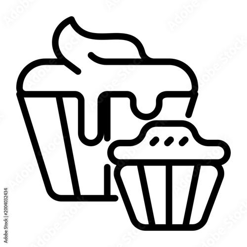 cupcake icon, line icon style