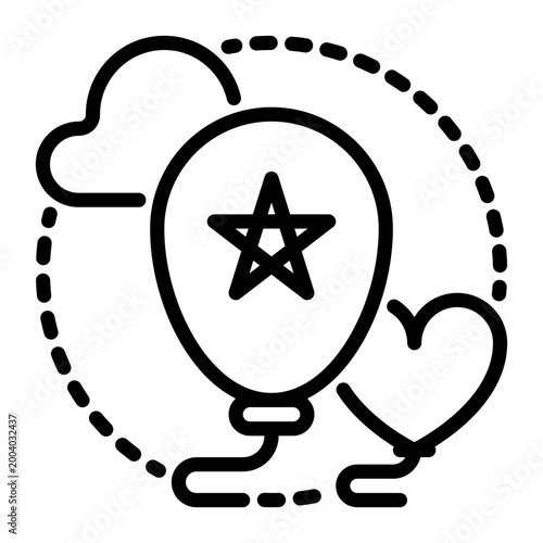 Balloon icon, line icon style