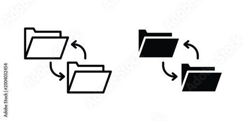 Synchronization icon vector editable stroke. logo symbol illustration.