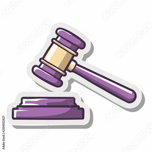 Cartoon Gavel and Sounding Block