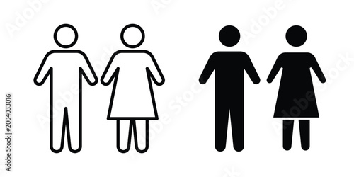 Toilet sign vector editable stroke. logo symbol illustration.