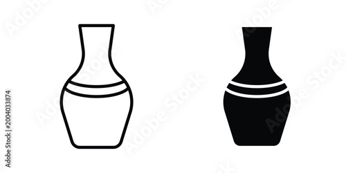 Vase icon vector editable stroke. logo symbol illustration.