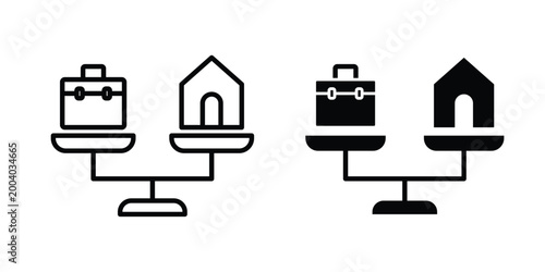 work life balance icon vector editable stroke. logo symbol illustration.