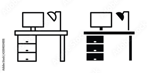 Workplace icon vector editable stroke. logo symbol illustration.