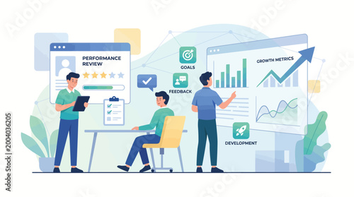 Canvas-taulu Team collaborating on business growth analytics performance review and strategic
