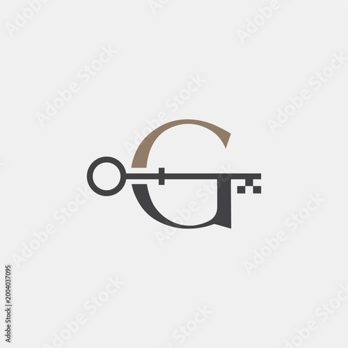 Modern G Key Logo for Real estate, Secure Access and Identity Design