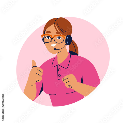 Call center operator, avatar. Customer service assistant, callcenter support,...