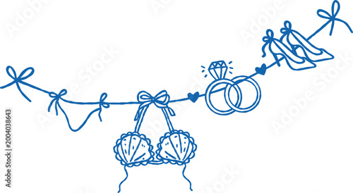 Foto Summer Beach Bachelorette Party Garland Border Outline