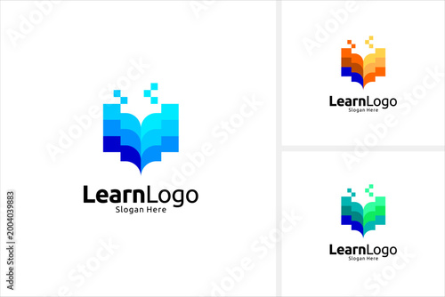 Learning logo design. Creative book logo concept. Education logo design template