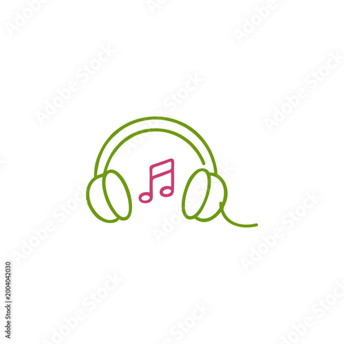 Headphones and Music Note Icon