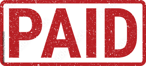 Schilderij op canvas Red Paid grunge rubber stamp for financial transaction completion and invoice se