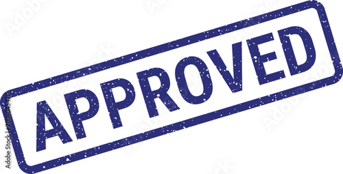 Schilderij op canvas Blue Approved grunge rubber stamp for official authorization and successful proj