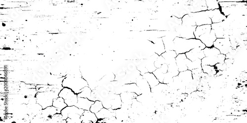 Obraz na plátne Black and white grunge texture with cracked paint and scratches on a worn surfac