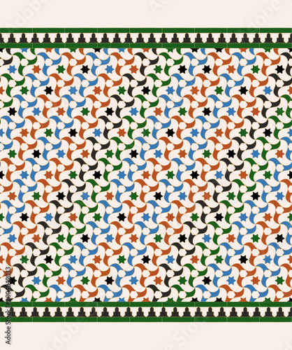 Moorish, Alhambra repeatable wall pattern