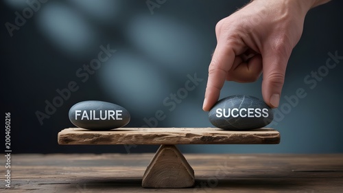 Balancing Success and Failure Concept with Hand Adjusting Scale