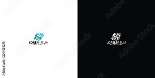 logo design template vector design DNA ball logo