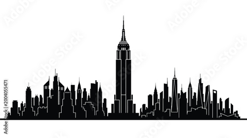 Canvas Print New york city skyline silhouette with empire state building