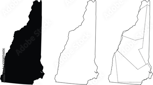 Photos New hampshire map outline Vector