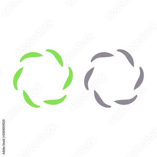 GREEN LEAVES IN CIRCLE SIGN SYMBOL LOGO VECTOR