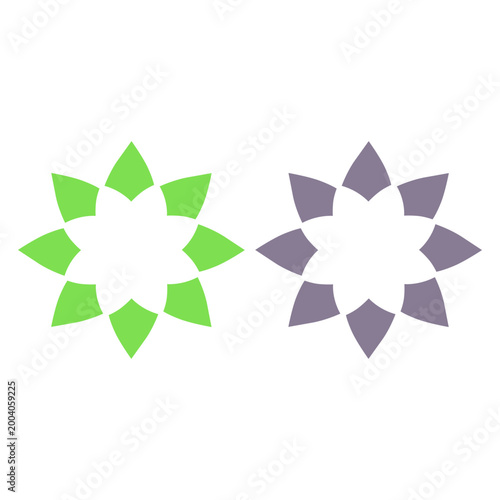 GREEN LEAVES IN CIRCLE SIGN SYMBOL LOGO VECTOR