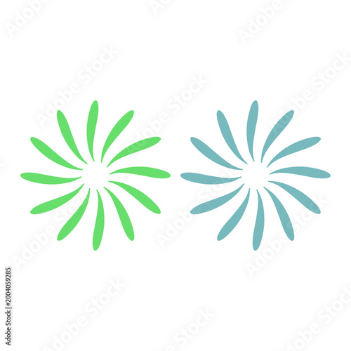 GREEN LEAVES IN CIRCLE SIGN SYMBOL LOGO VECTOR