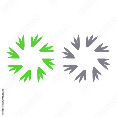 GREEN LEAVES IN CIRCLE SIGN SYMBOL LOGO VECTOR