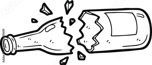 Broken Wine Bottle Drawing
