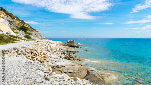 Schilderij op canvas White rock Cava Usai beach on Sardegna island, Italy