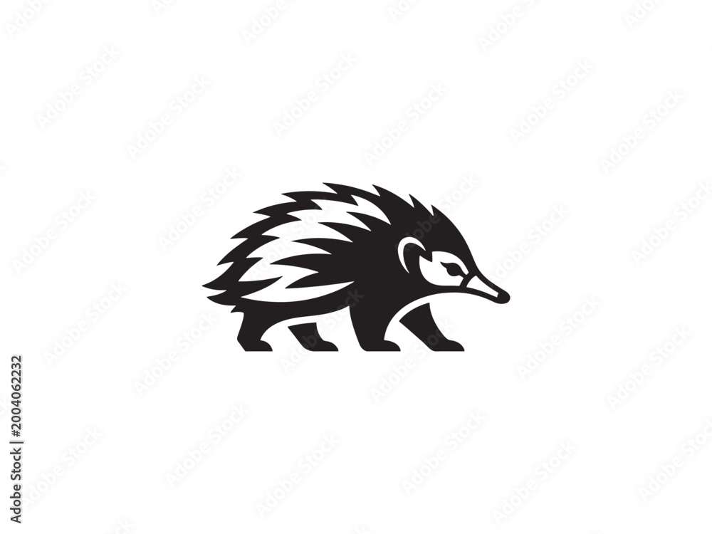 Obraz premium Minimalist Echidna Logo Design icon vector