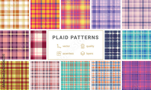 Fotografie Traditional plaid pattern pack for home goods