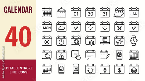 Foto Calendar icon set