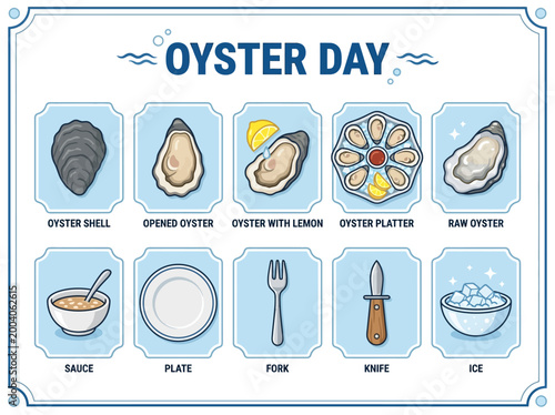Celebrate Oyster Day with a Delicious Collection of Oyster-Related Illustrations, From Shells to Platters and Accompaniments