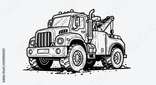 Obraz na płótnie Tow truck illustration on white background