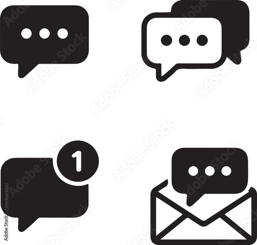Message Icons Pack | Chat UI Icons | SMS Icons Set | Notification Icons | Messenger Symbols | Communication Icon Pack