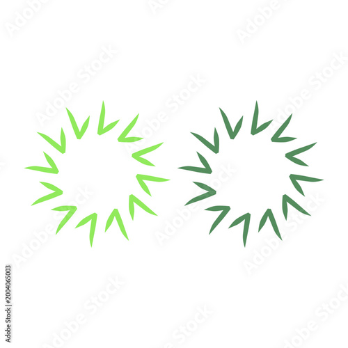 GREEN LEAVES IN CIRCLE SIGN SYMBOL LOGO VECTOR