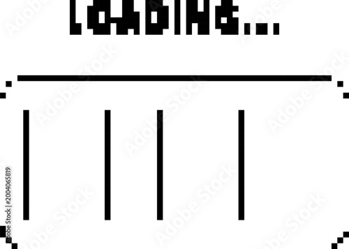 loading screen progress bar pixel art icon, retro 8-bit game waiting interface symbol, ui vector illustration