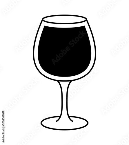 Wine glass icon simple drink illustration elegant goblet minimal flat design beverage symbol alcohol bar element restaurant menu object isolated classic glassware concept