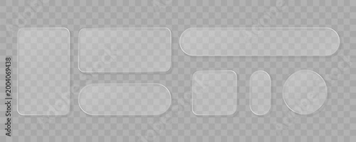 Liquid glassmorphism set on a transparent background. Vector illustration