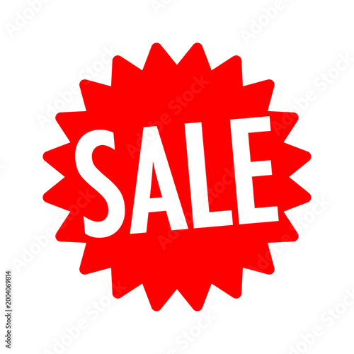 Text Sale on red icon