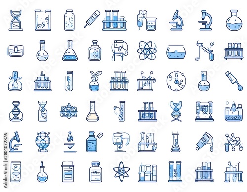 Collection of science and chemistry icons